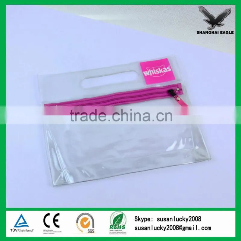 China Shanghai supplier hot sealing pvc cosmetic zipper bag