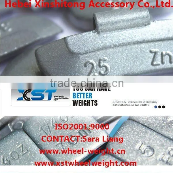 zinc wheel weights for steel rims and alloy rims