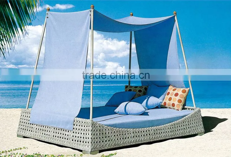 Outdoor Rattan Wicker Garden Furniture Set round sofa bed