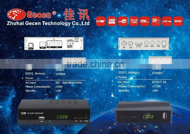 2016 Hot Selling MINI DVB T2 Set Top Box Digital Tv/ Satellite receiver