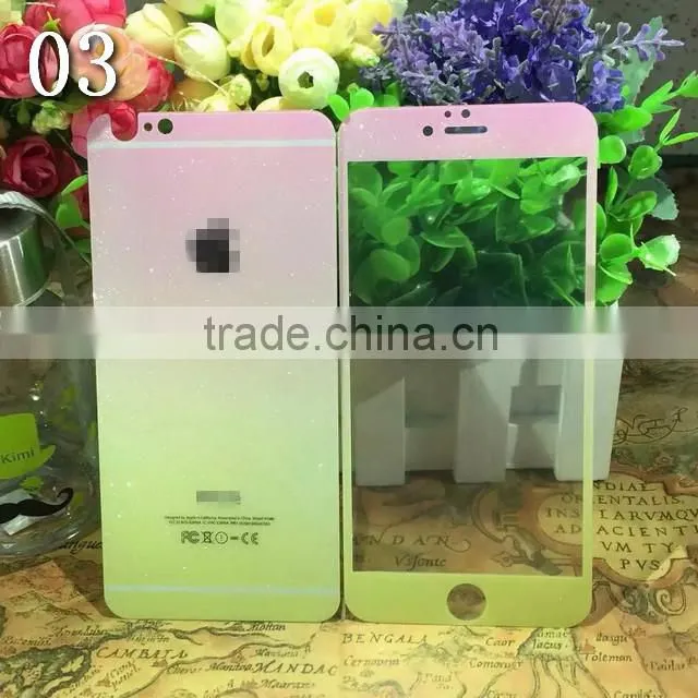 2016 new front&back shimmering powder gradient ramp Screen Protector for iPhone 6s China supplier