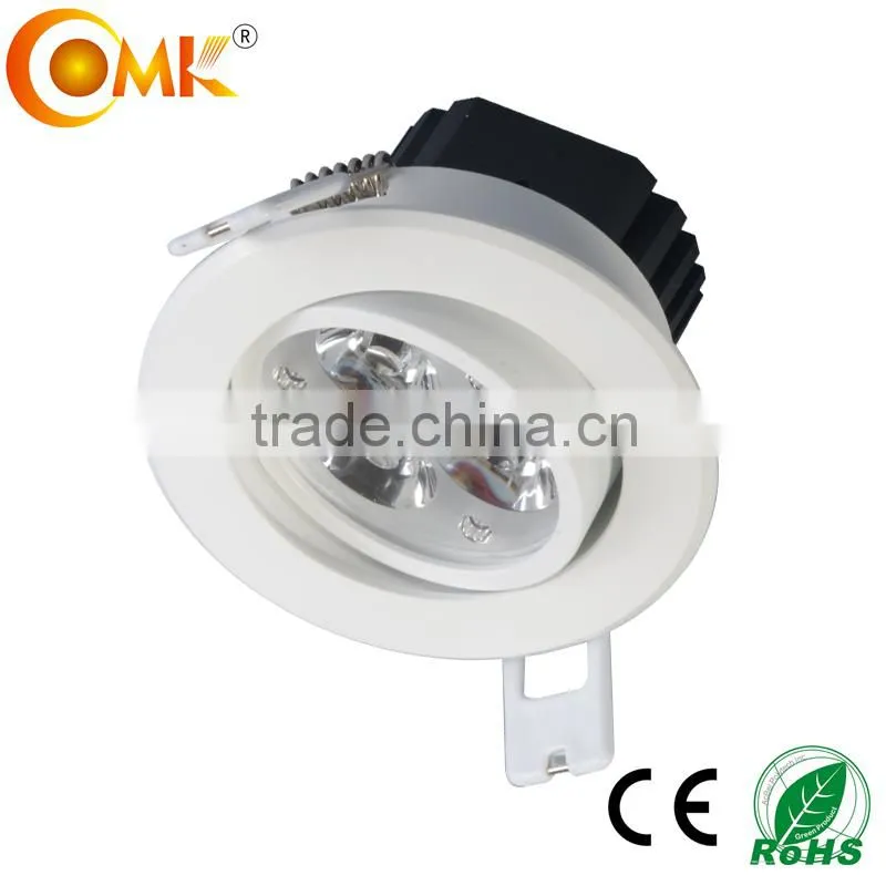 round recessed ceiling 3 led ul down lights luminaire tilted 1w 9w bridgelux warm white modern living room lamps