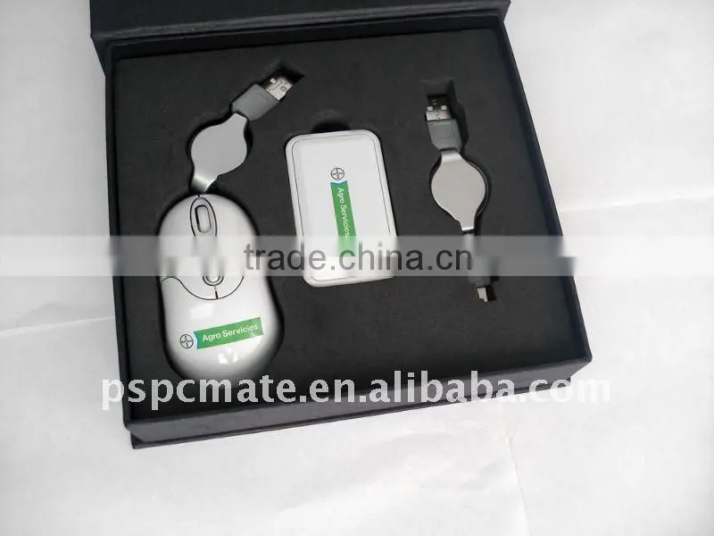 mouse and hub gift kit 2 in 1 gift box 2013 gift set/computer accessories