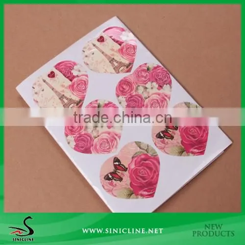 Sinicline Heart Flower Sticker for Gift Box Seal
