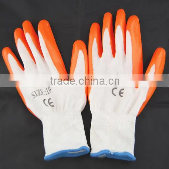 13 gauge 40g black nylon glove core black nitrile coated work gloves for vehicle repair