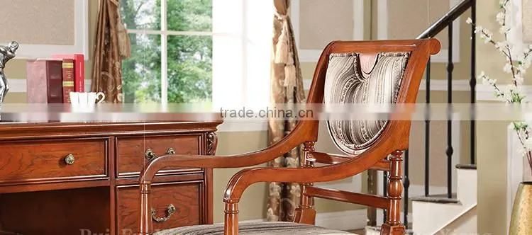 American country style solid wood frame chair with chenille fabric finish for dining AH-208