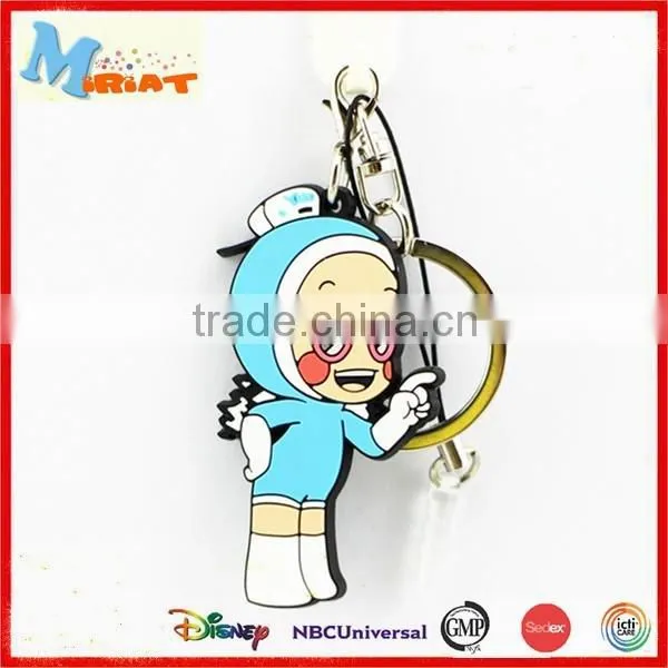 Multiple color mini boy figure pvc keychain