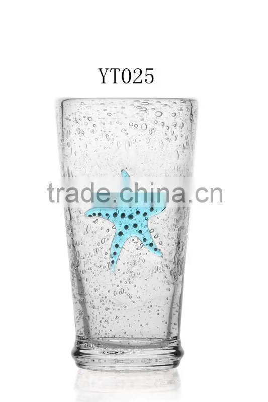 Glass Bubble Pitcher with sea star