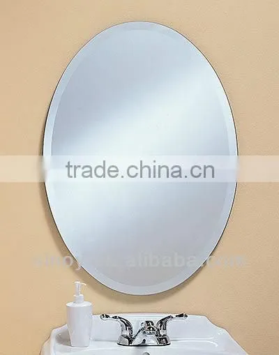Shaped Mirror in round, oval, wave or other shapes, with different edge treatment