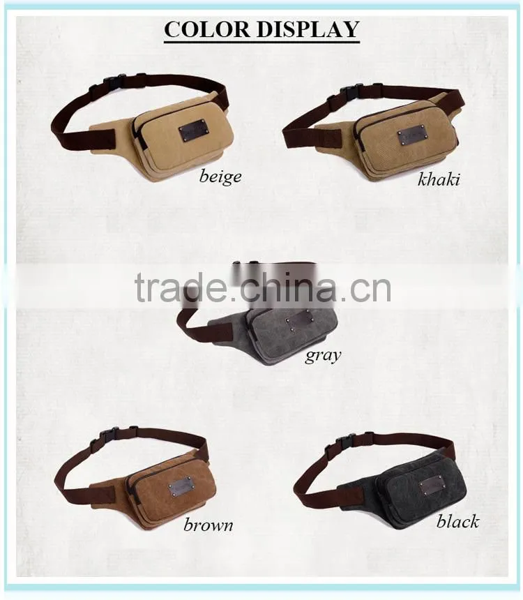 Classical outdoor canvas waist bag