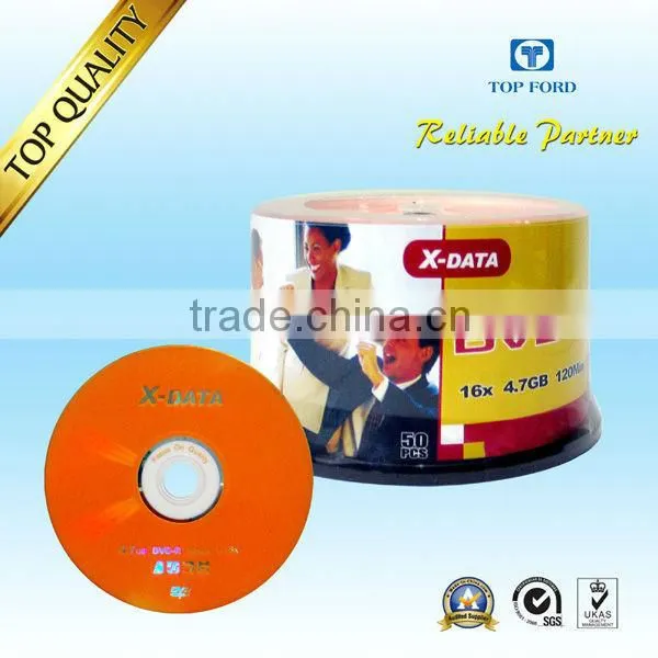 Blank DVDR16X 4.7GB Cake Box Package International A+ grade