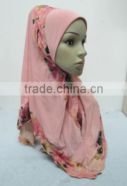 H281 new style one piece hijab with prints