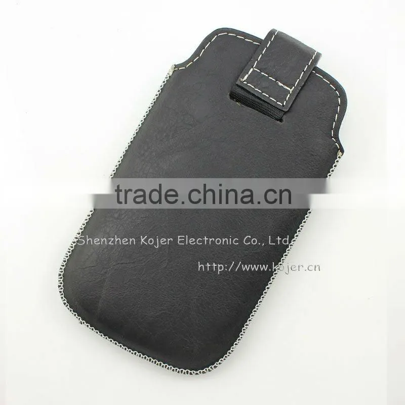 Cell Phone Leather Case for Nokia, Velcro Closure Design