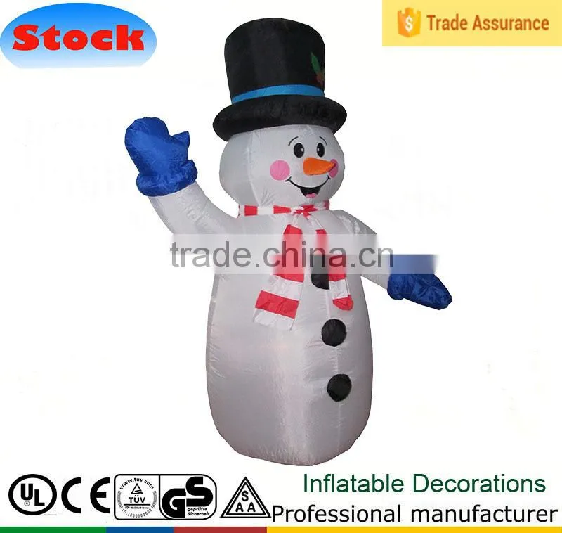 Christmas Inflatable Snowman with Broom Yard Outdoor Decoration