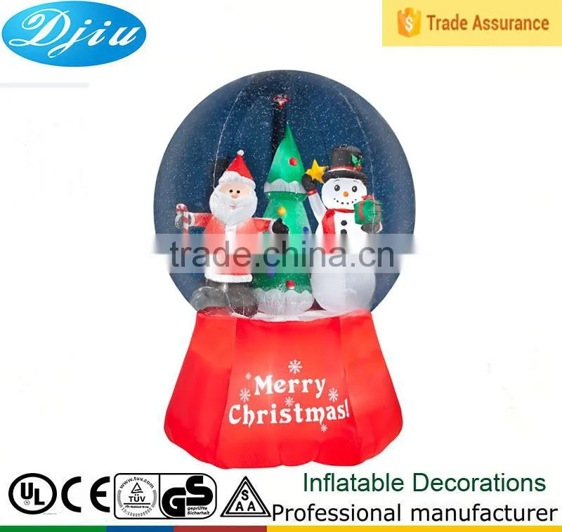 6 ft Tall Airblown Inflatable Photorealistic Snow Globe with Santa and Reindeer