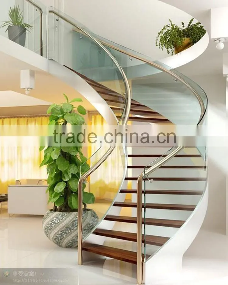 hotel lobby curved stainless steel glass staircase