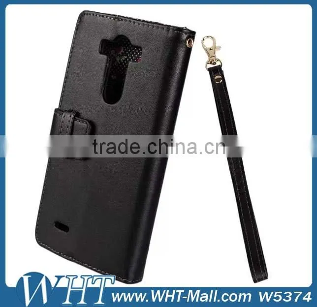 Wallet Style Leather Flip Cover Case for LG G3, Phone Case for LG G3 China Supplier