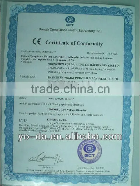 Industial metal inkjet printer yd4880c