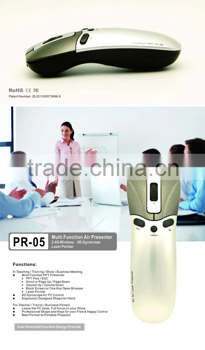 2015 wholesales 6D Gyroscope Wireless Presentation Laser Pointer