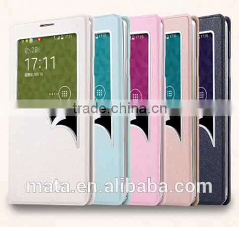 View Window Flip Leather Case With PC Cover For Samsung