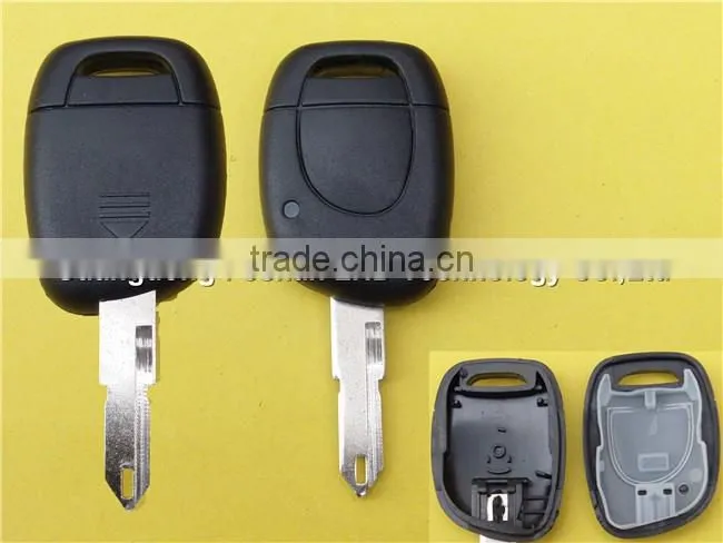 Renault 1 button remote and flip key shell case without battery place no logo