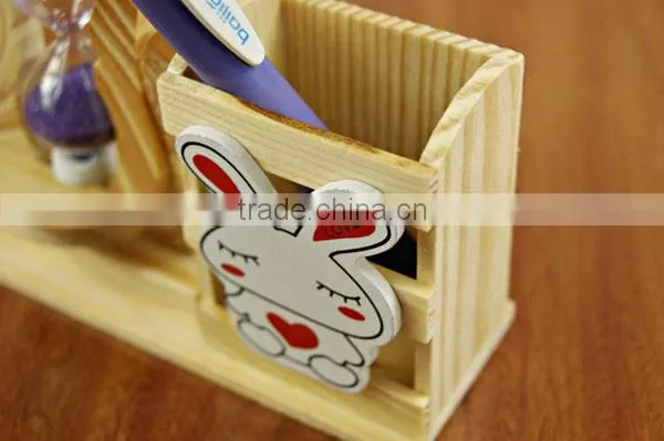 2015 in china hot selling wooden pen container brush pot