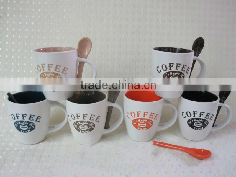 11oz custom printed ceramic mug with spoon