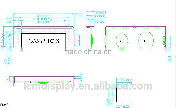 ST7920 122x32 graphics COB LCD module