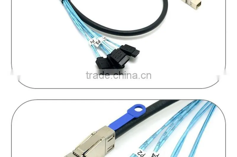 1 Meter external Mini SAS HD SFF-8644 to 4 X SATA Cable