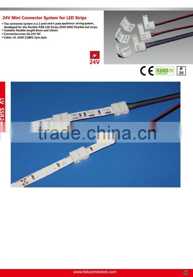 Dongguan led lighting accessories SODIAL(R) 5 pz Luce striscia LED cavo connettore link bianco
