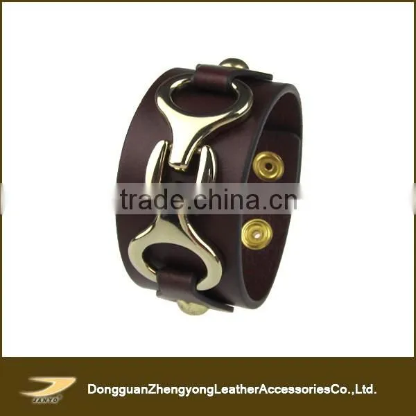 Latest popular fashion leather cuff bracelet for men