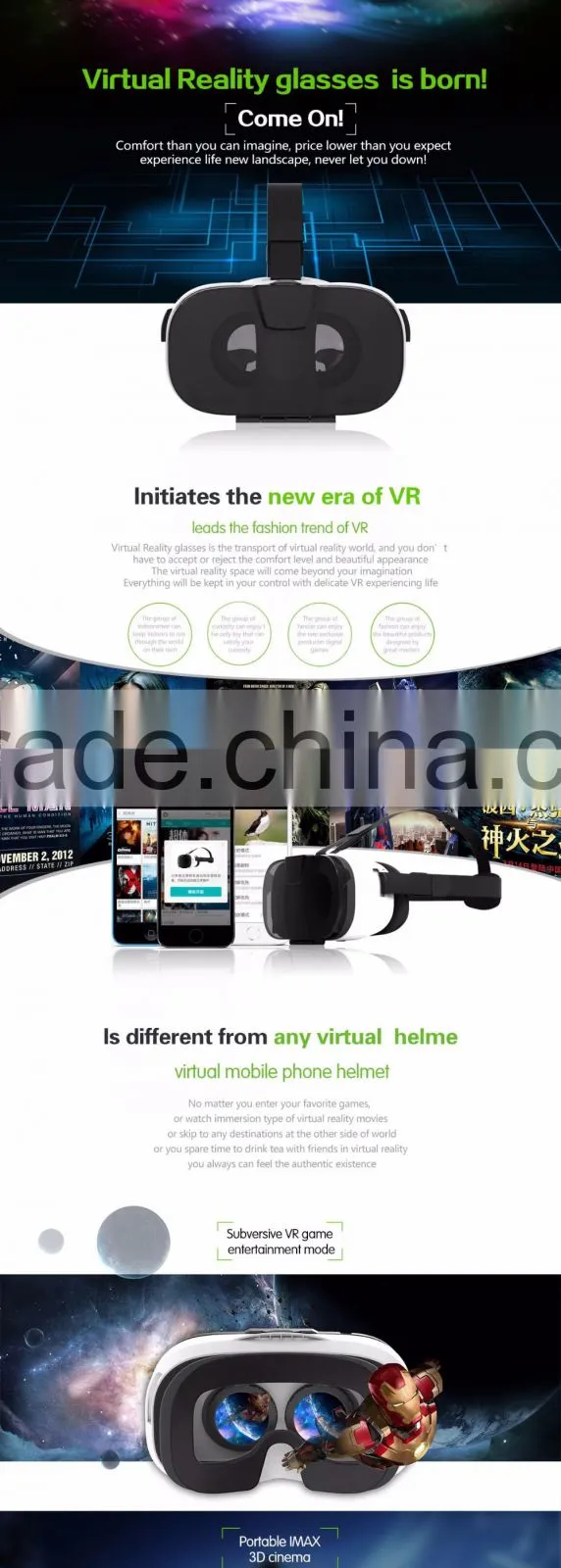 2016 Google Cardboard VR Box Version VR Virtual Reality Glasses 3D Movies and 3D Games Movie for 3.5" - 6.0" Smart Phone