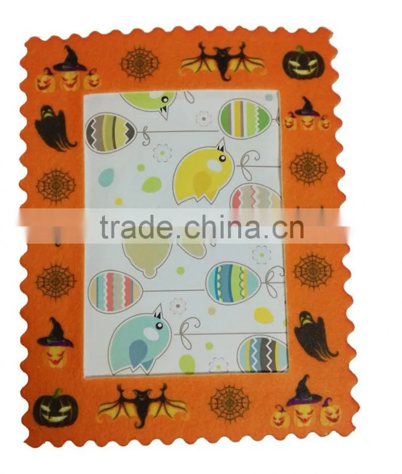 eco-friendly felt Orange Halloween theme decorative gift picture frames for kids