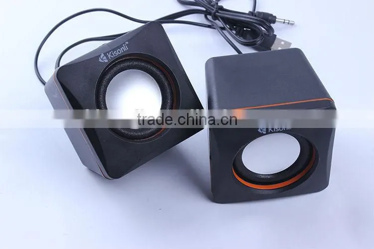 Low cost portable 2.0 mini cube speakers 1.3usd per pair