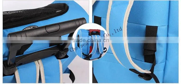 Backpack Pet Carrier on wheels travel rolling Luggage dog bags walking with mat