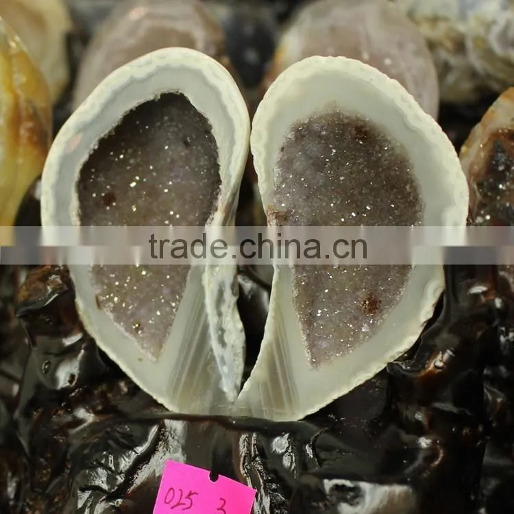 Hot sale Nature fantastic twins heart Agate Treasure Basin