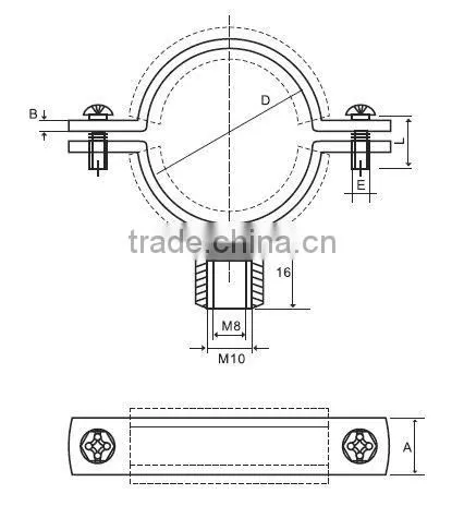 Welding Type Clamps M8+10 With Rubber both closed