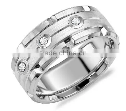 COOLMAN wholesale hand fashion jewelry 8mm rose gold gay ring tungsten carbide Men's wedding Ring CMR-036-5