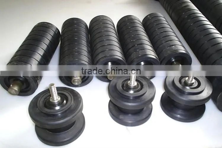 rubber coated buffer conveyor roller for stone quarry