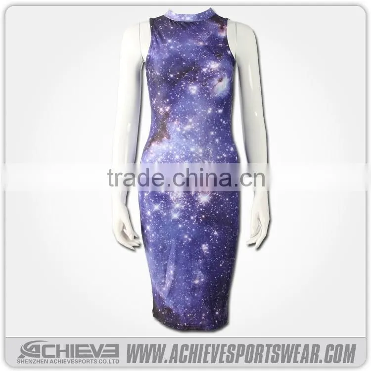 europe printed lady dresses sport female clothing