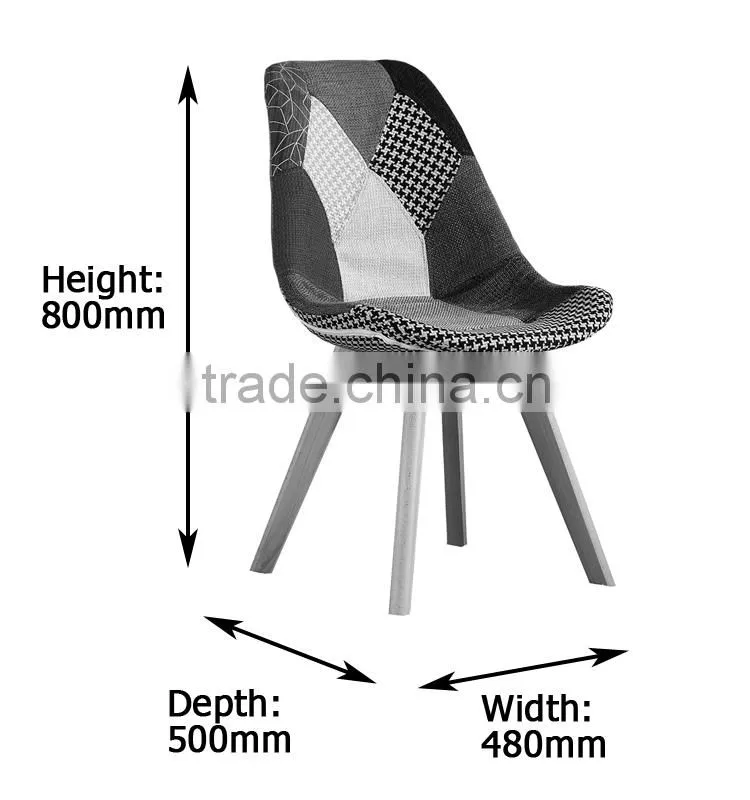 Comfortable fabric coverd wood legs computer chair