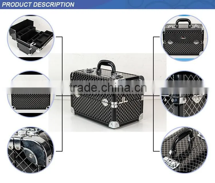 JL-676 Three Layers New Design Durable Professional Soft Side Makeup Case,Beauty Cosmetic Case,Cosmetic Display Case With Drawer