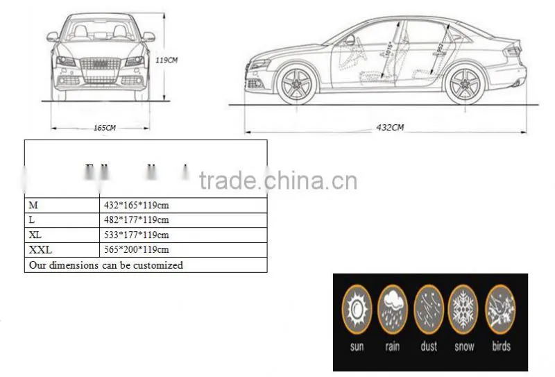 2016 hot sell whole waterproof and uv protection car cover
