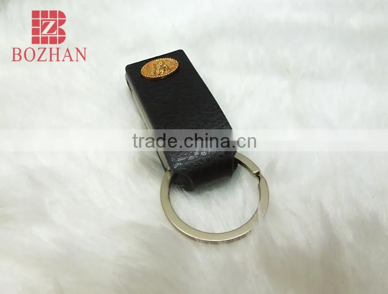 Leather carabiner keychain/Fashion gentleman jewelry leather keychain