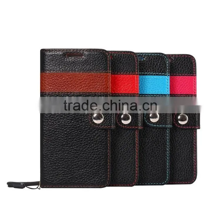 For Samsung Galaxy S6 Edge New Genuine Real Leather Card Holder Flip Wallet Case Cover