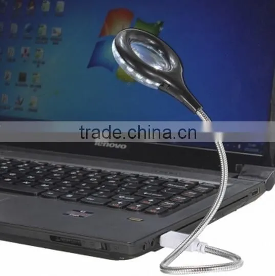 Flexible 18 LED USB light with Magnifer / Lamp Magnifer For Laptop / usb led light flashing