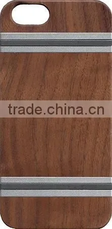 OEM/ODM Luxury Aluminum with Real Wood Case Phone Cover for IPhone 6/6s