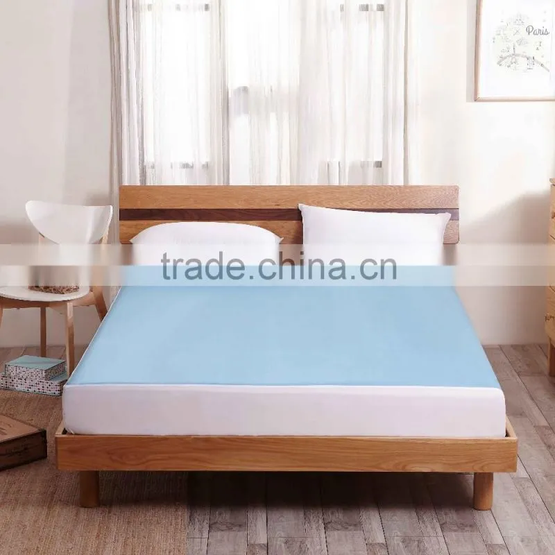 Blue PU Coated King Size Double Fitted Bed Sheets