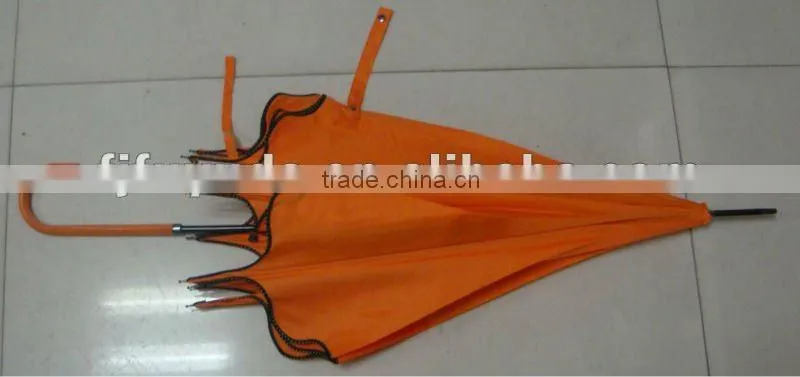 orange creative durable dome fashion ladies umbrella with wave edge