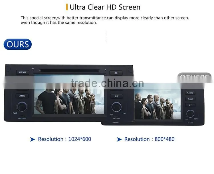 7 Inch 2 din White screen CPU DIY 1.6GHZ 16 GB Android car gps stereo sounds dvd player for BMW X5 E53